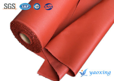 Κόκκινο συγκόλλησης ύφασμα γυαλιού κουρτινών ντυμένο σιλικόνη αλεξίπυρο και αδιάβροχο